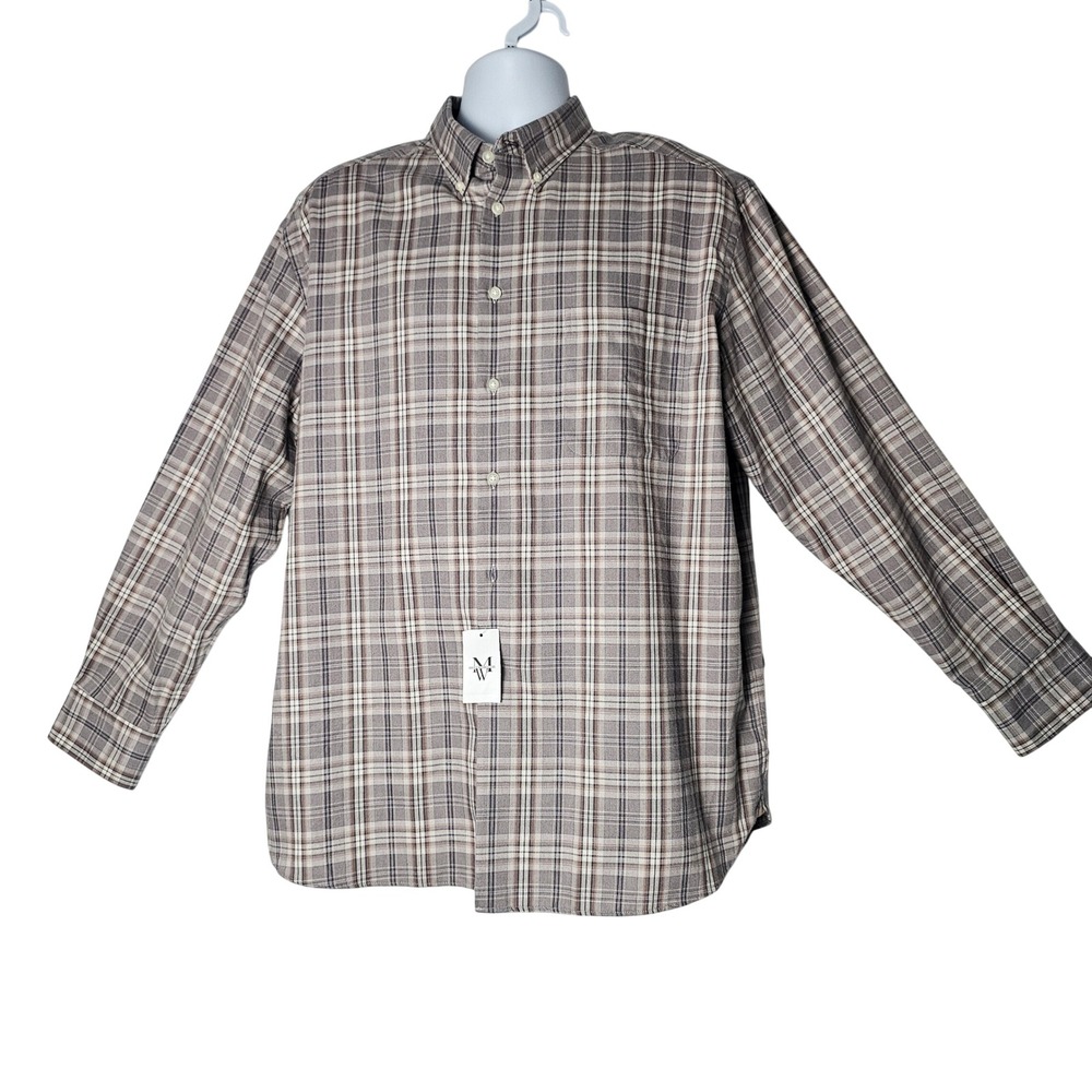 NWT Joseph Abboud Men's Classic Fit Cotton/Cashmere‎ Plaid Shirt Long Sleeve L